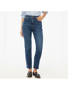 New J. Crew Classic Vintage All Day Stretch High Rise Raw Hem Jeans size 28